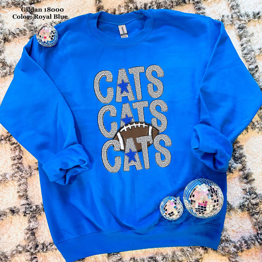 Catsx3 Football (Tee, Sweatshirt, or Long-Sleeve)