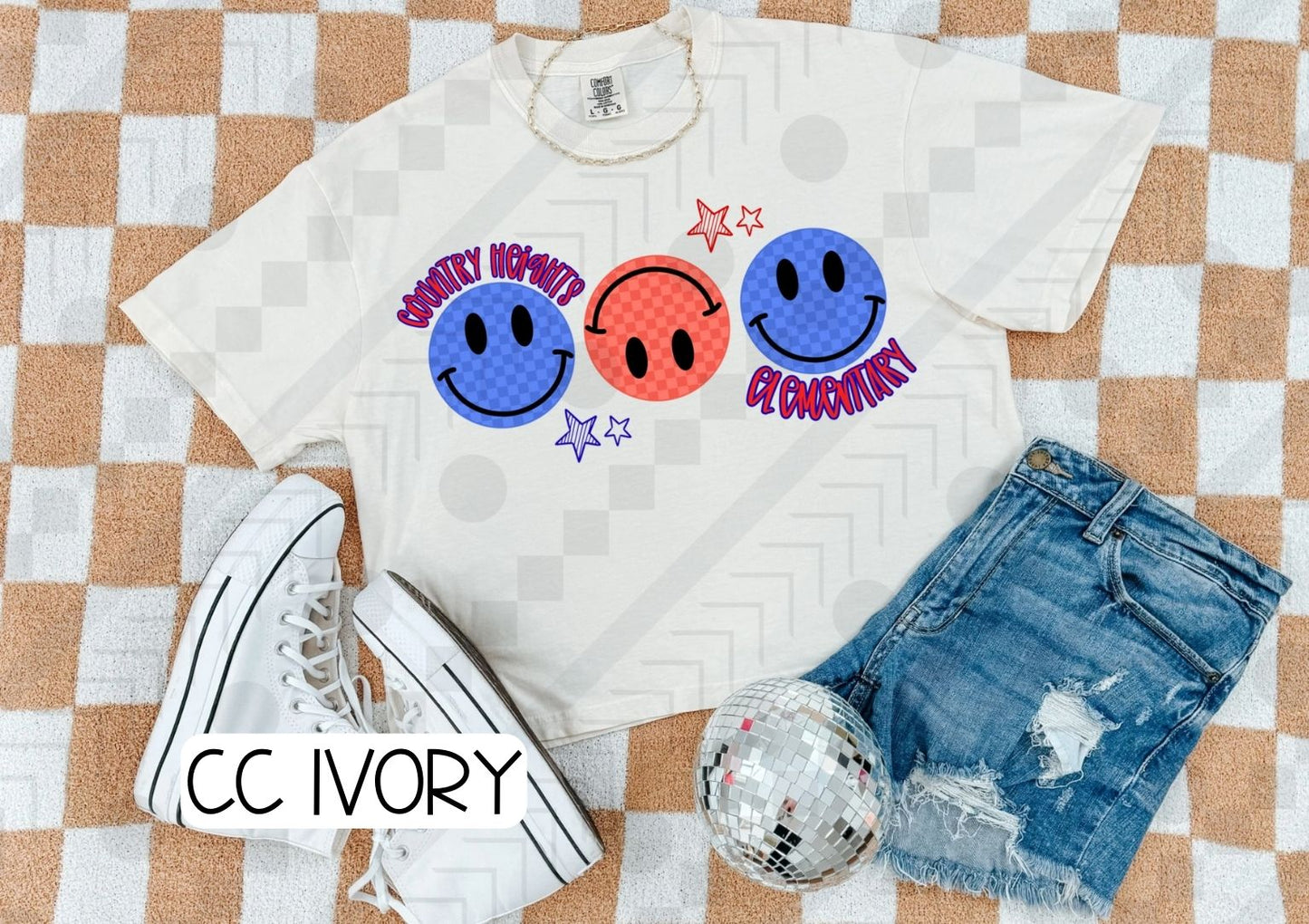 Checker Smilies Schools (Tee, Sweatshirt, or Long-Sleeve)