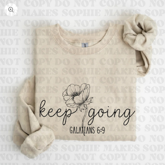 Keep Going (Black) (Tee, Sweatshirt, or Long-Sleeve)