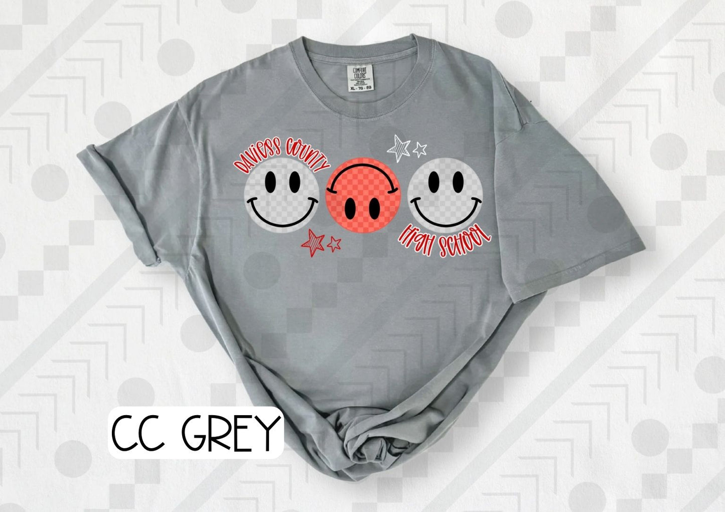 Checker Smilies Schools (Tee, Sweatshirt, or Long-Sleeve)