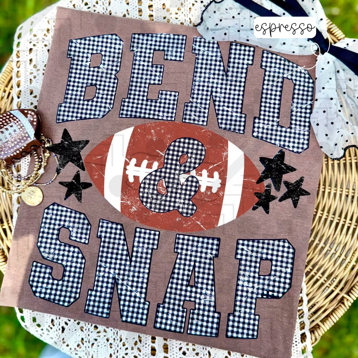 Bend and Snap Gingham Football (Tee, Sweatshirt, Or Long-Sleeve)