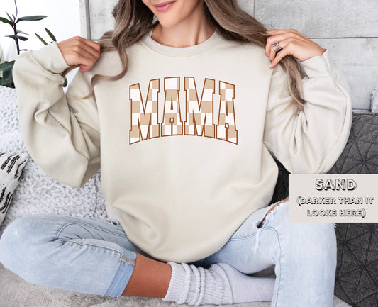 Mama Tan Big Checkers (Tee, Sweatshirt, or Long-Sleeve)