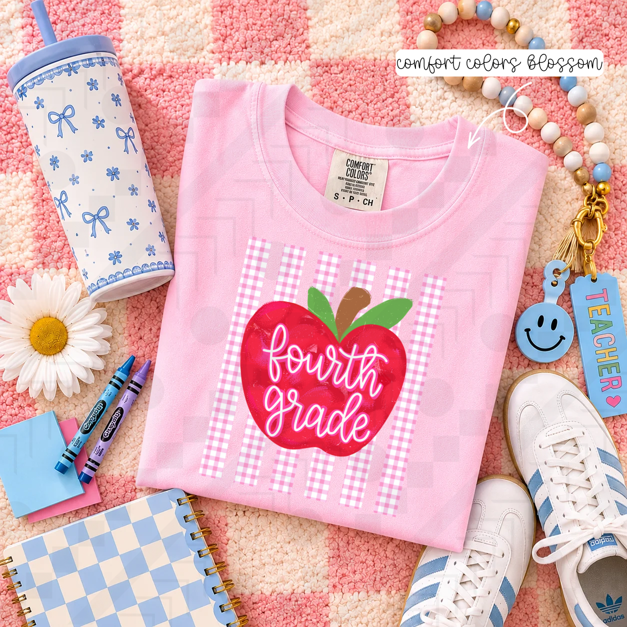 Pink Gingham Apple Grades (Tee, Sweatshirt, or Long-Sleeve)