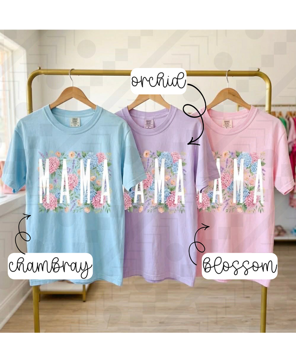 Custom Hydrangea Mother’s Day Name Tee