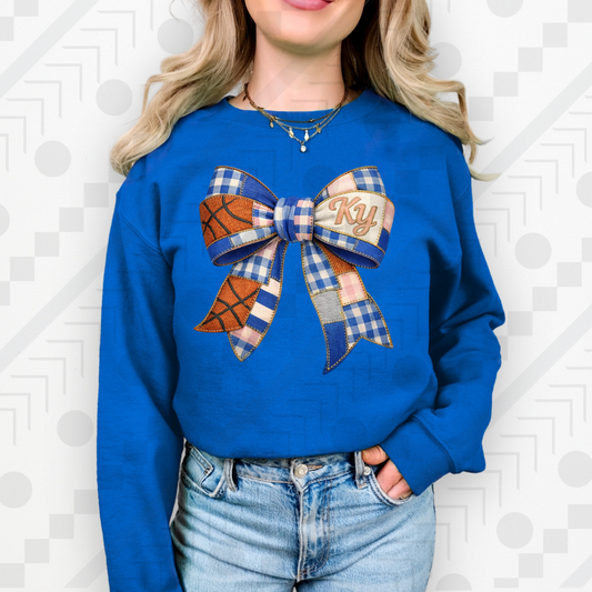 UK Basketball Patchwork Bow (Tee, Sweatshirt, or Long-Sleeve)