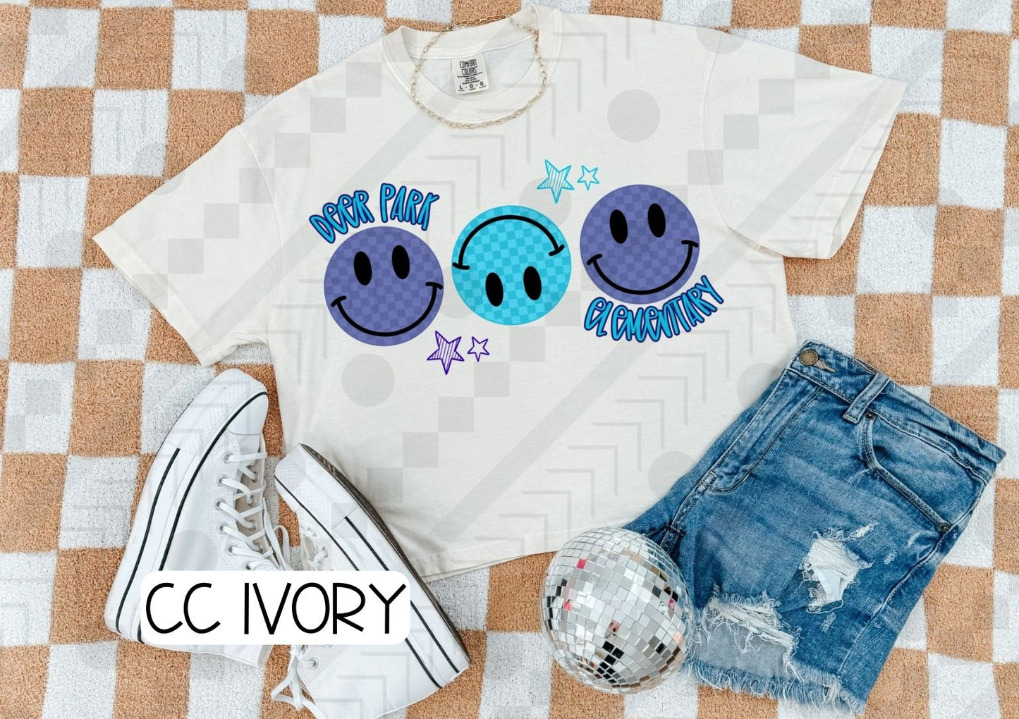 Checker Smilies Schools (Tee, Sweatshirt, or Long-Sleeve)