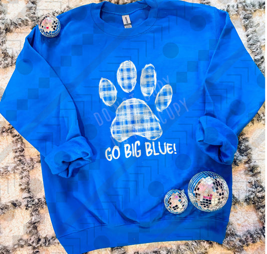 Go Big Blue Gingham Paw