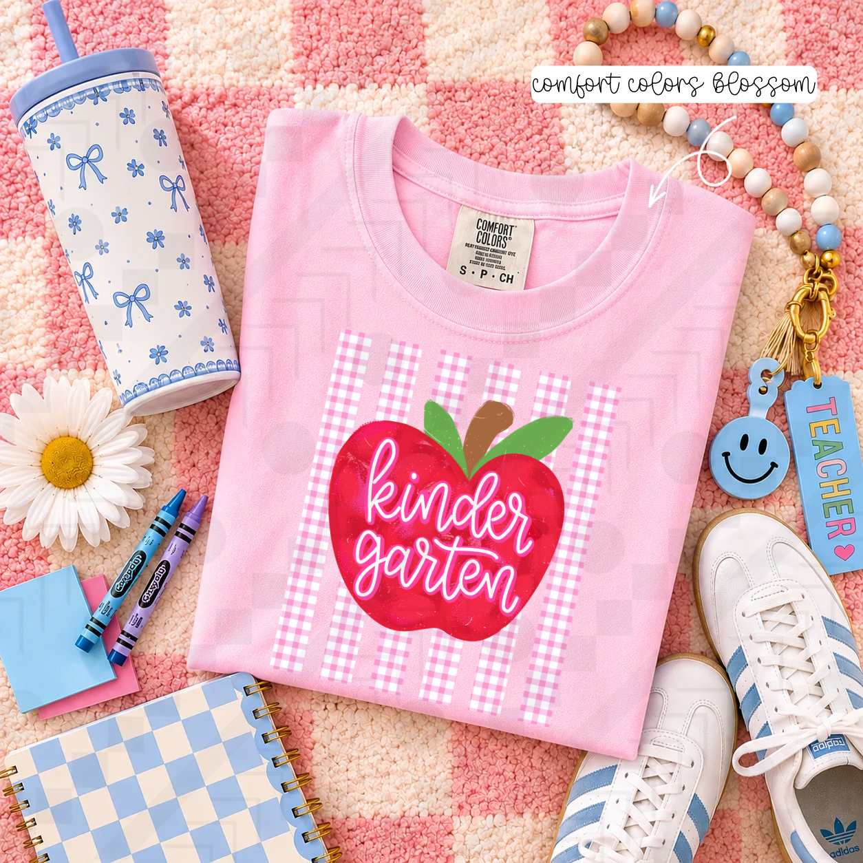 Pink Gingham Apple Grades (Tee, Sweatshirt, or Long-Sleeve)