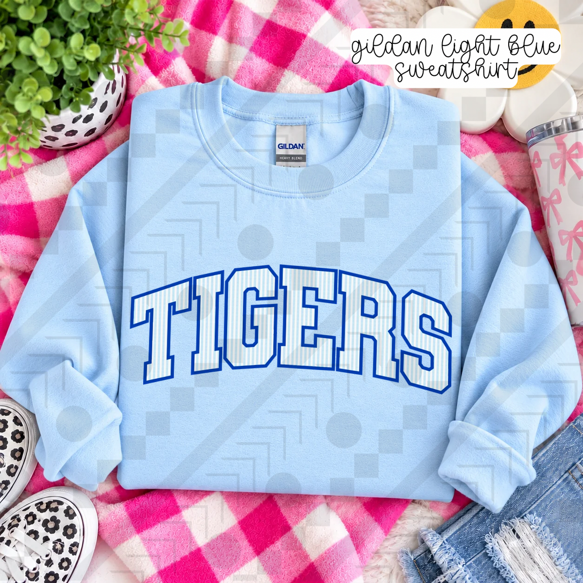 Seersucker Varsity Arch Mascots  (Tee, Sweatshirt, or Long-Sleeve)
