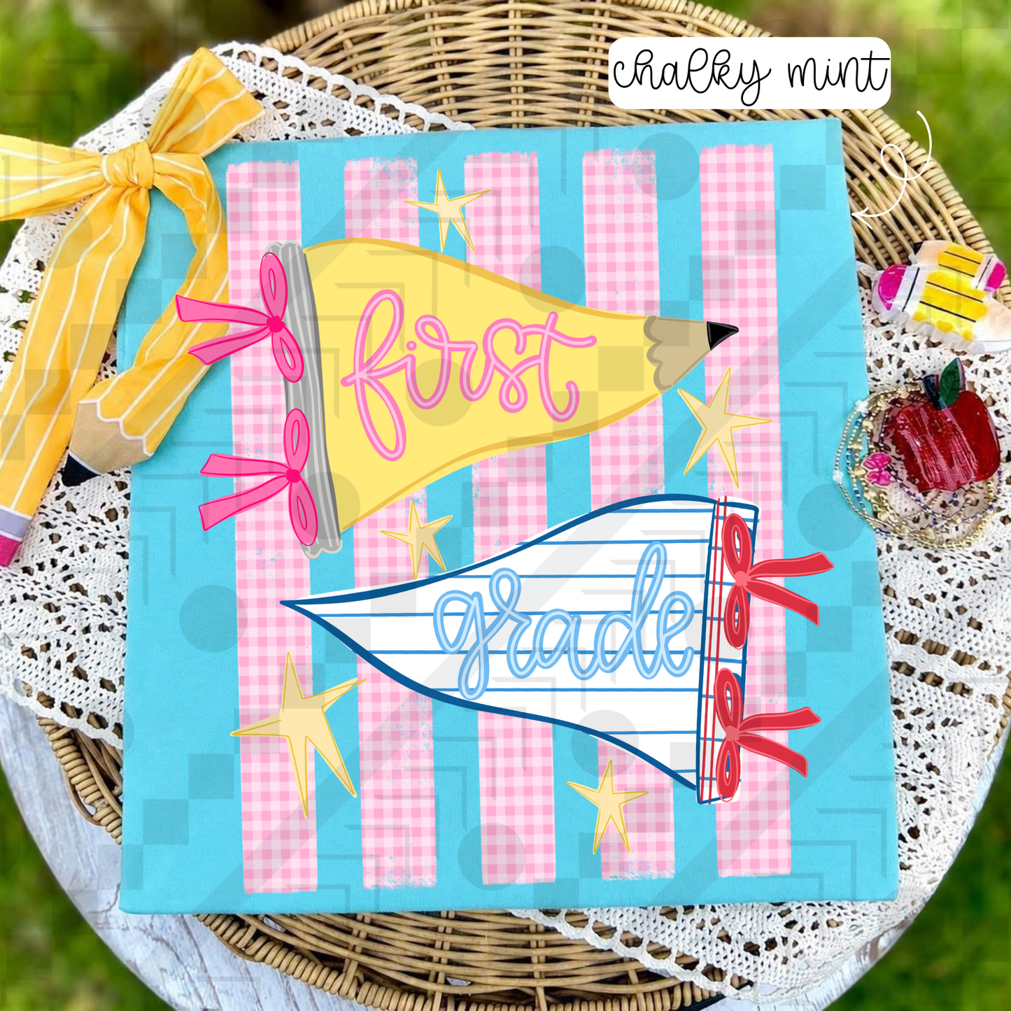 Striped Pencil Pennants Grades (Tee, Sweatshirt, or Long-Sleeve)