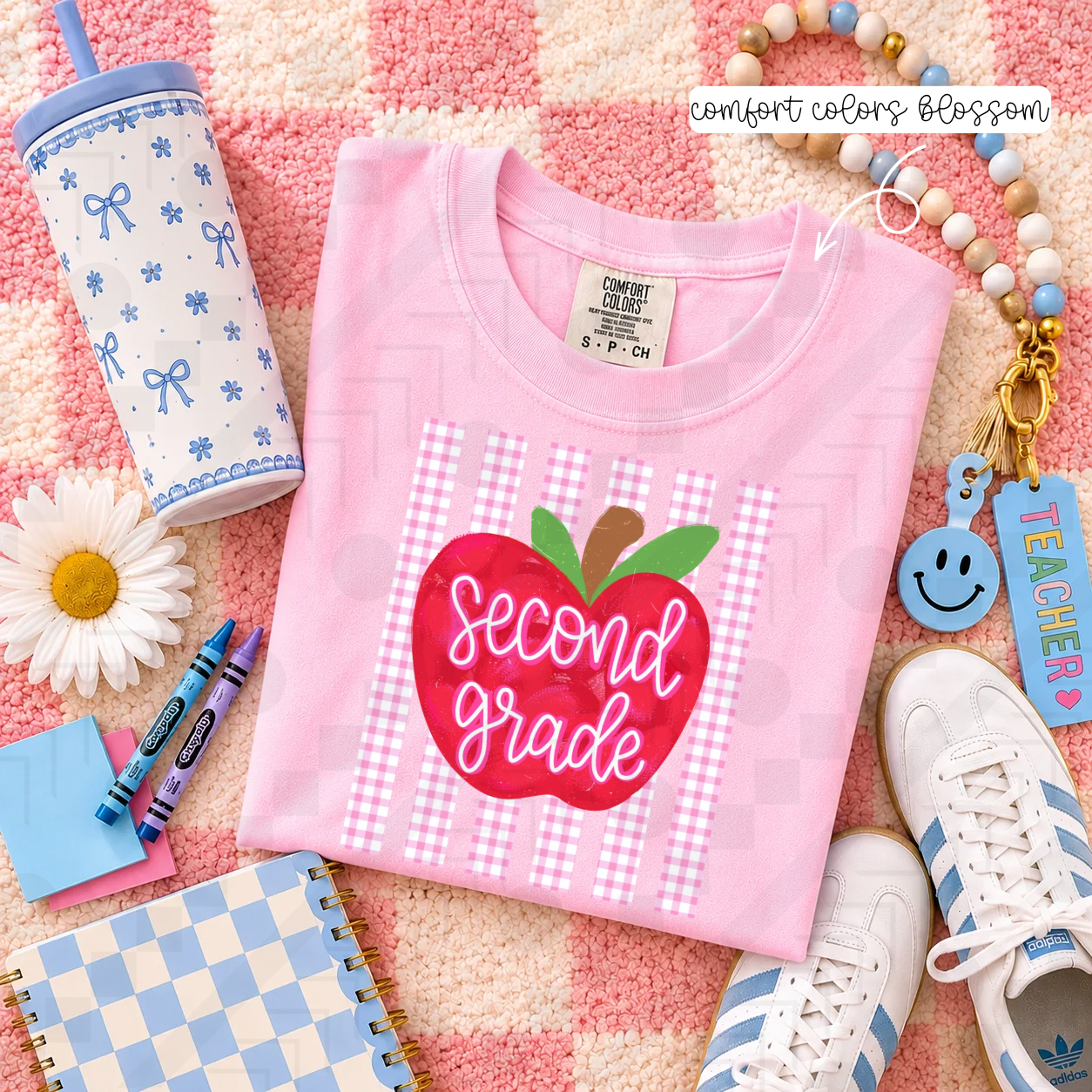 Pink Gingham Apple Grades (Tee, Sweatshirt, or Long-Sleeve)
