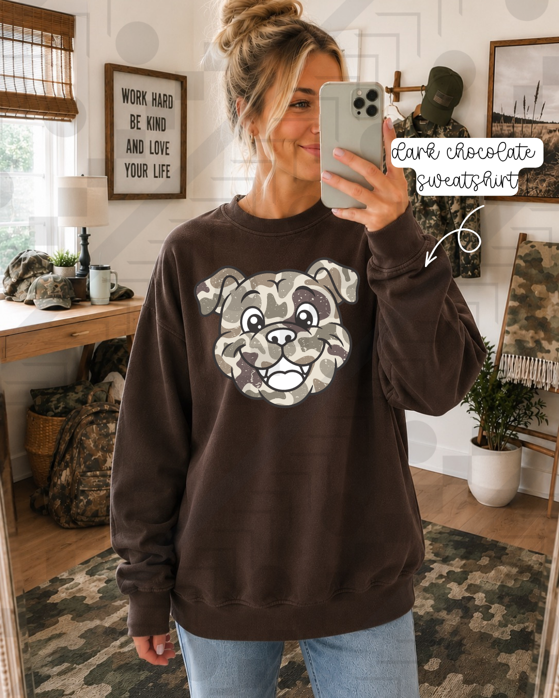 Duck Camo Happy Mascots (Tee, Sweatshirt, or Long-Sleeve)