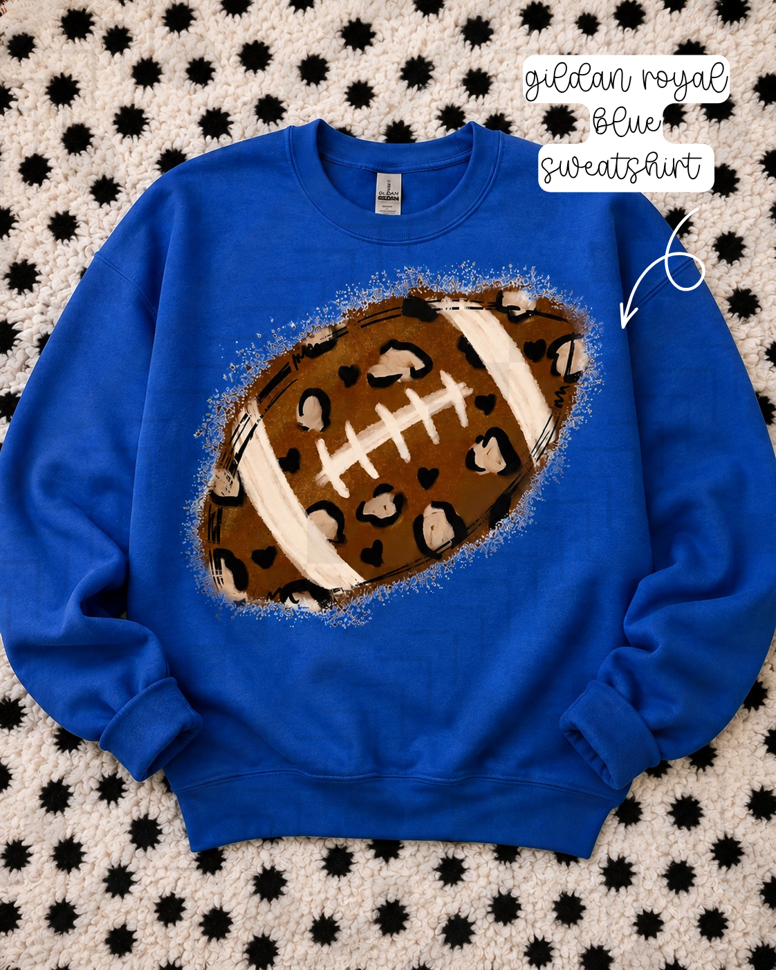 Cheetah Faux Glitter Football (Tee, Sweatshirt, or Long-Sleeve)