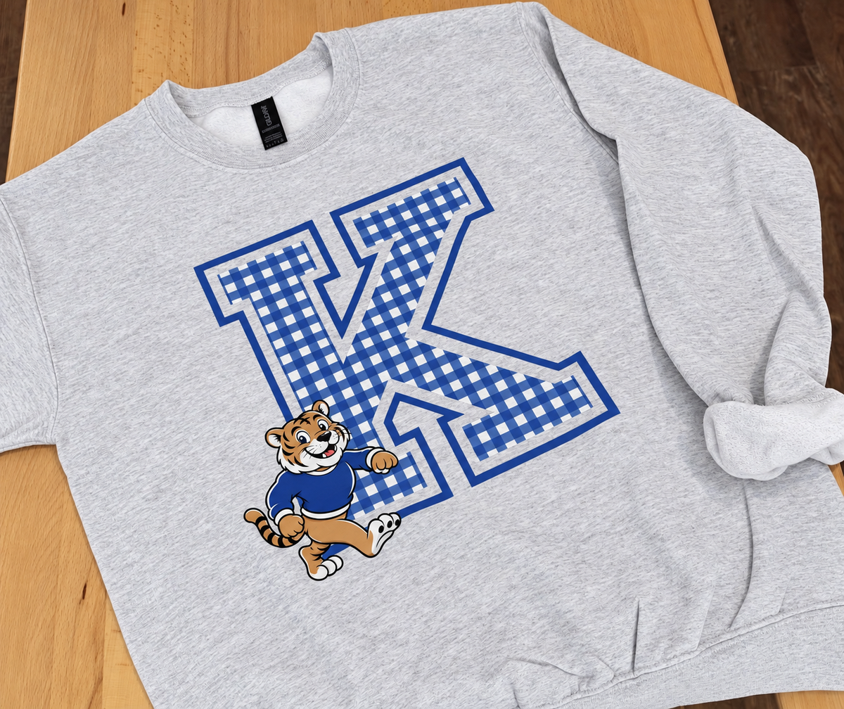 Big K Wildcats Gingham Gildan Sweatshirt