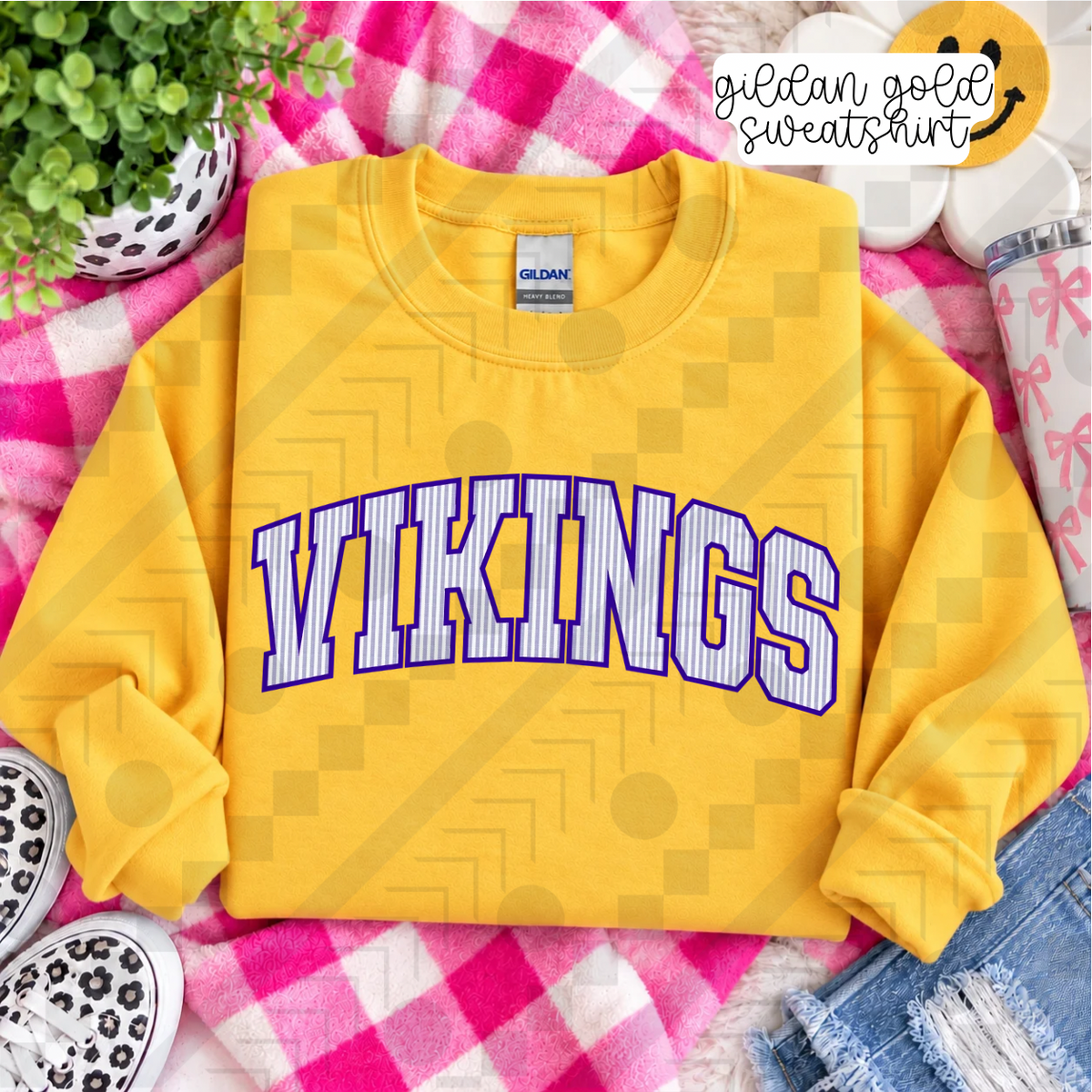 Seersucker Varsity Arch Mascots  (Tee, Sweatshirt, or Long-Sleeve)