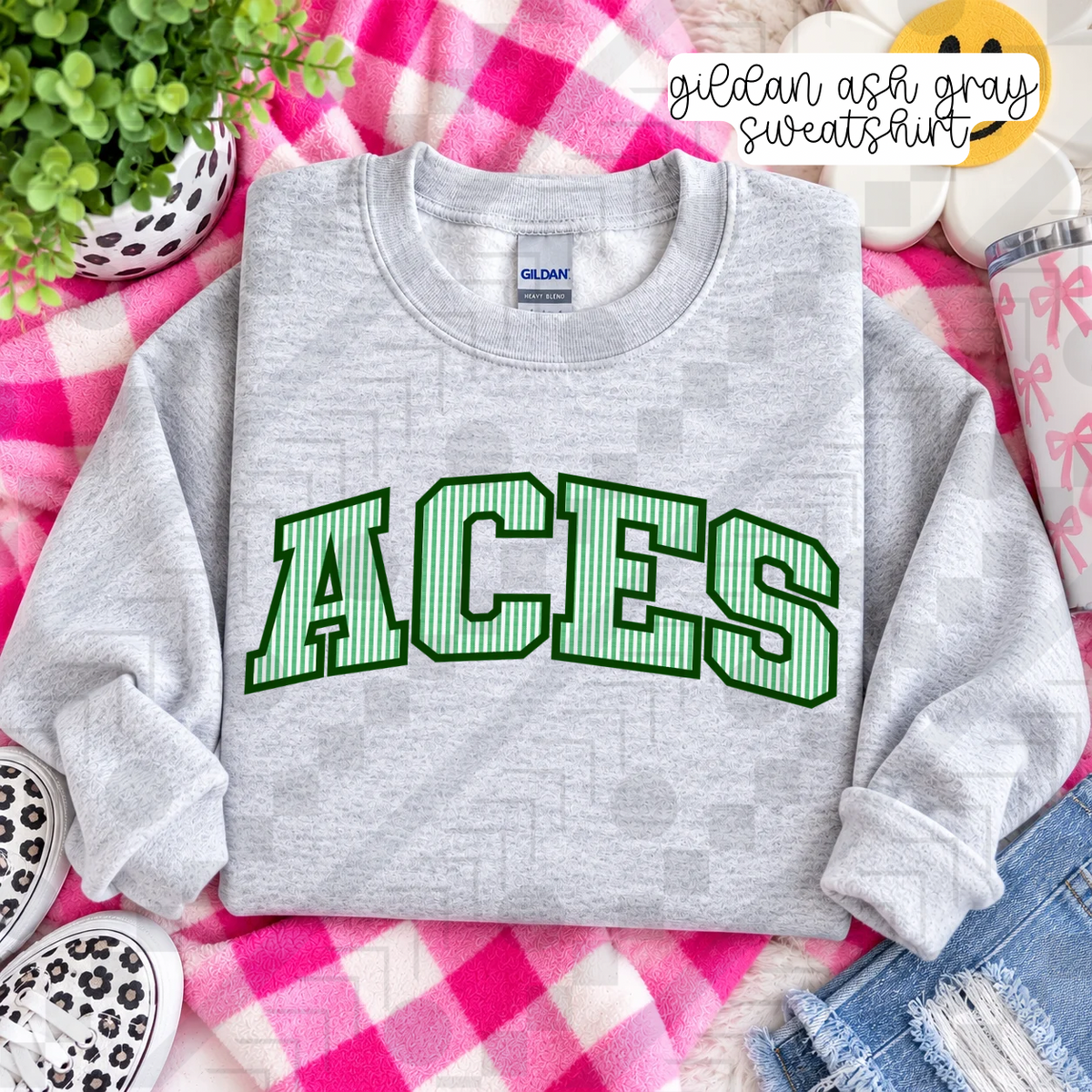 Seersucker Varsity Arch Mascots  (Tee, Sweatshirt, or Long-Sleeve)