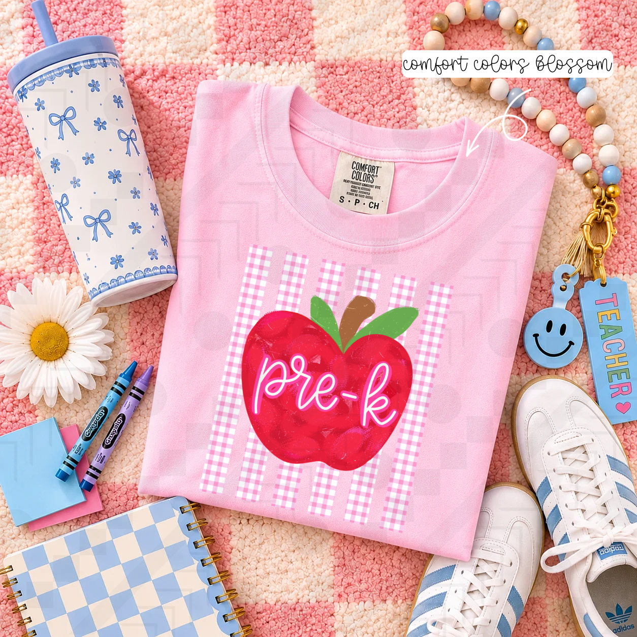 Pink Gingham Apple Grades (Tee, Sweatshirt, or Long-Sleeve)