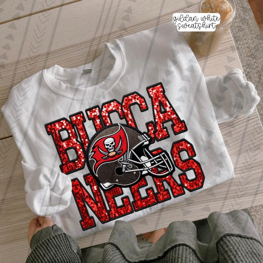Famous Football Faux Sequin (Tee, Sweatshirt, or Long-Sleeve)