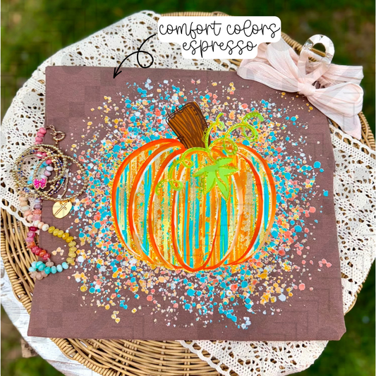 Pumpkin Paint Splatters (Tee, Sweatshirt, or Long-Sleeve)