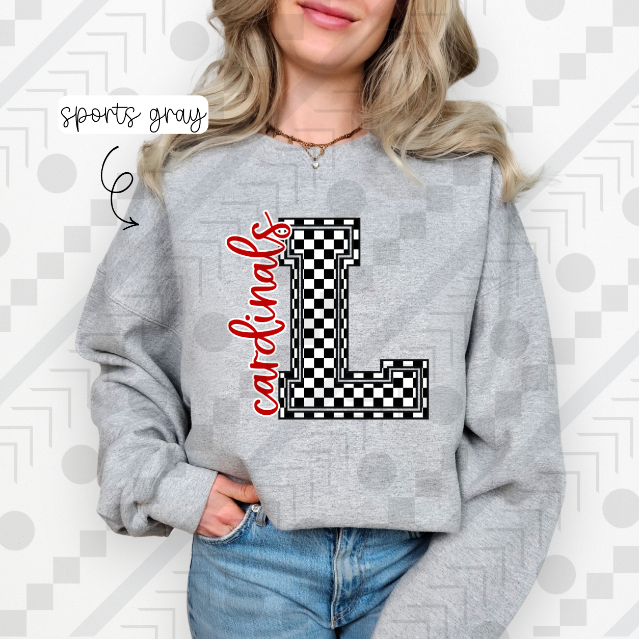 Louisville: Big Checker Cardinals (Tee, Sweatshirt, or Long-Sleeve)