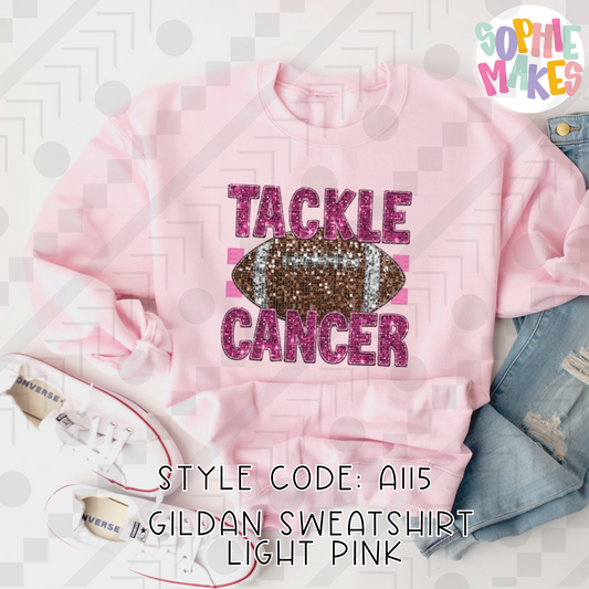 Tackle Cancer Faux Sequin (Tee, Sweatshirt, or Long-Sleeve)