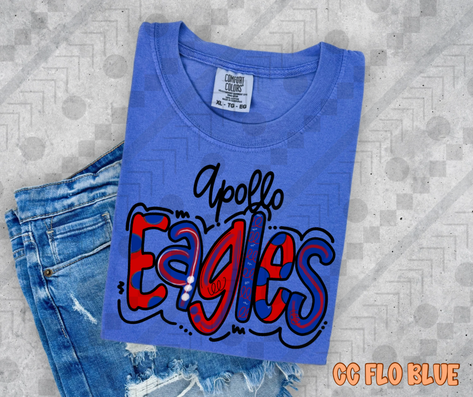 Apollo Eagles Red and Blue Doodle