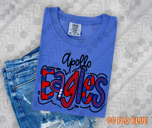 Apollo Eagles Red and Blue Doodle