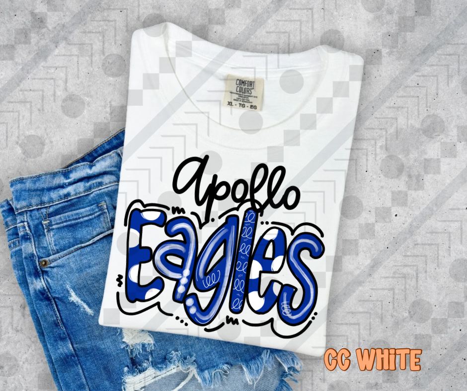 Apollo Eagles Blue and White Doodle