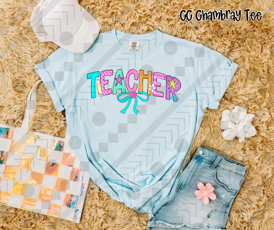 Teacher Preppy Bow