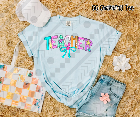 Teacher Preppy Bow