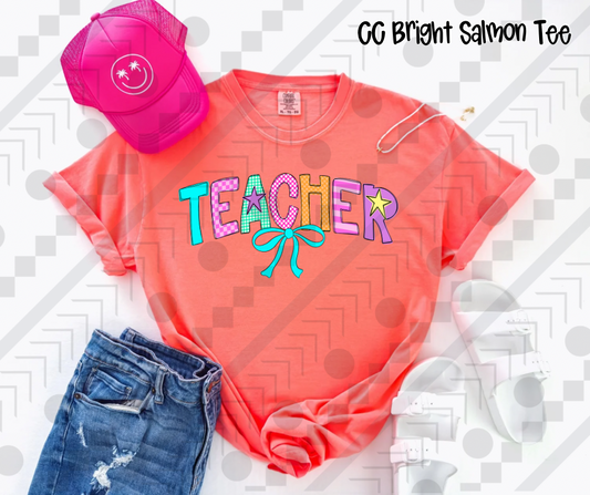 Teacher Preppy No Apple Bow