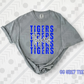 Tigers (Blue) Distressed Stack