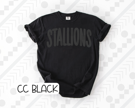*PUFF PRINT* Stallions Black on Black