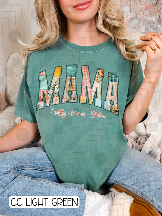 Custom Mama Patchwork (Tee, Sweatshirt, or Long-Sleeve)