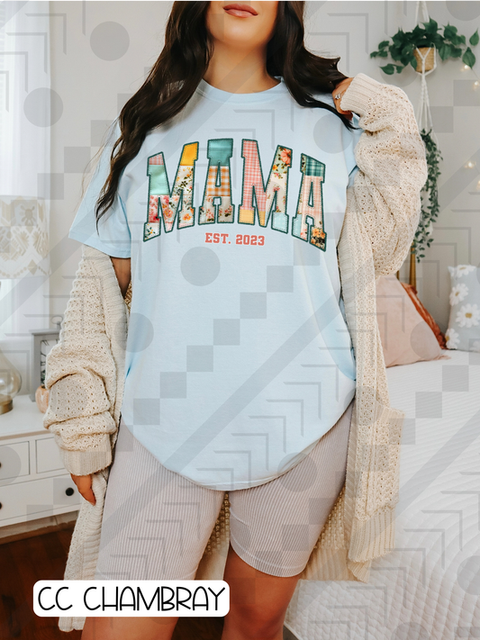Custom Mama Patchwork (Tee, Sweatshirt, or Long-Sleeve)