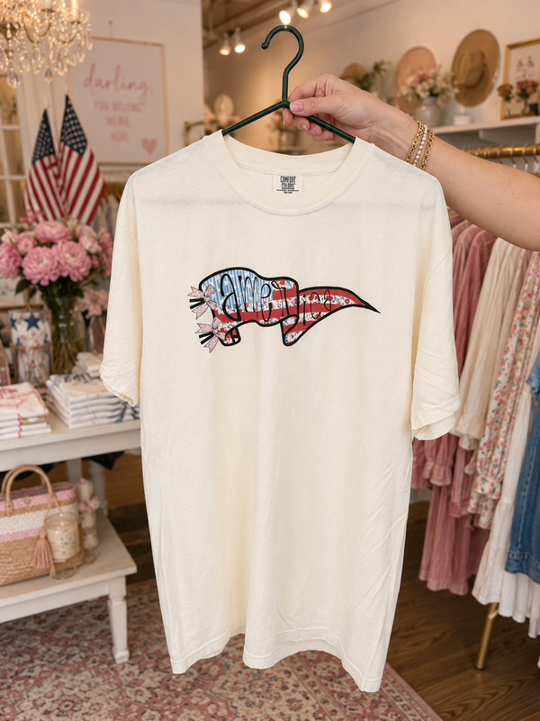 America Wavy Flag Tee