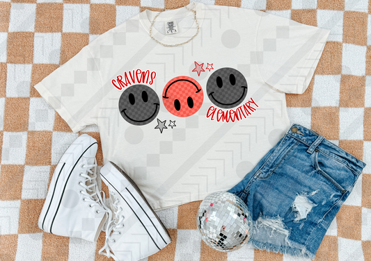 Cravens Checker Smiley (Red and Black)