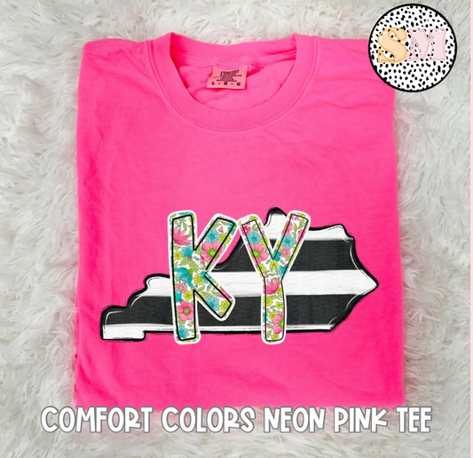 Kentucky State Striped Floral KY