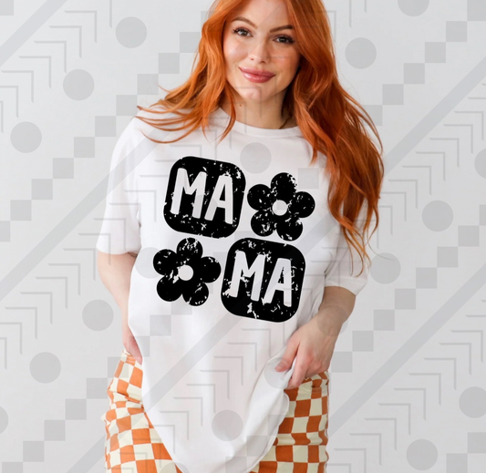 Mama Stacked Floral (Tee, Sweatshirt, or Long-Sleeve)