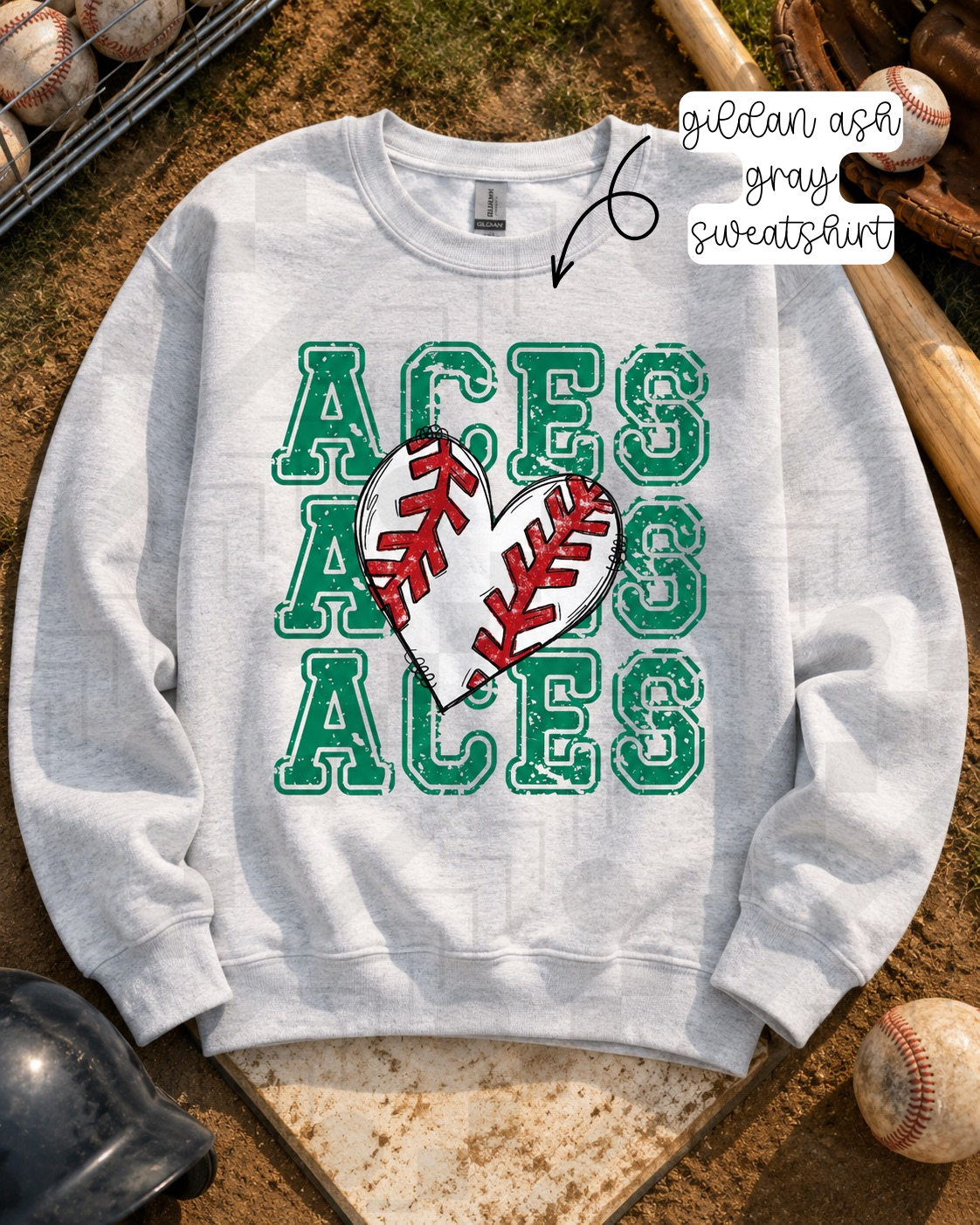 Aces Baseballx3 (Tee, Sweatshirt, or Long-Sleeve)