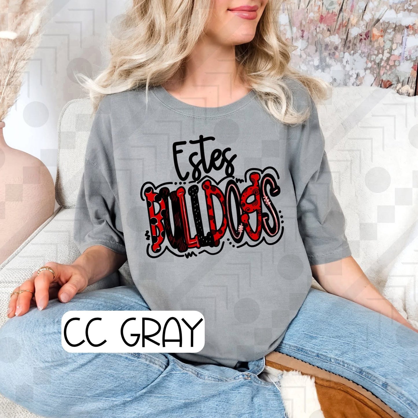 Estes Bulldogs School Doodle (Tee, Sweatshirt, or Long-Sleeve)