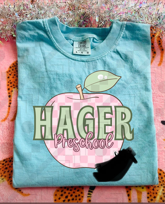 Hager Preschool Pink Apple (Tee, Sweatshirt, or Long-Sleeve)