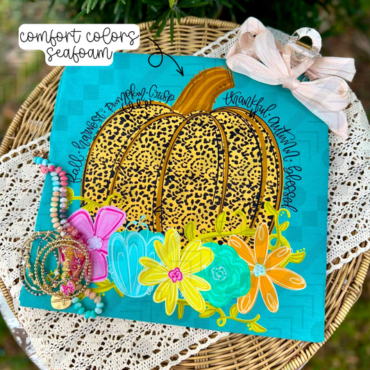 Fall Floral Pumpkin (Tee, Sweatshirt, or Long-Sleeve)