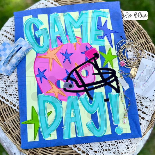 Game Day Football Helmet Stripes (Tee, Sweatshirt, or Long-Sleeve)