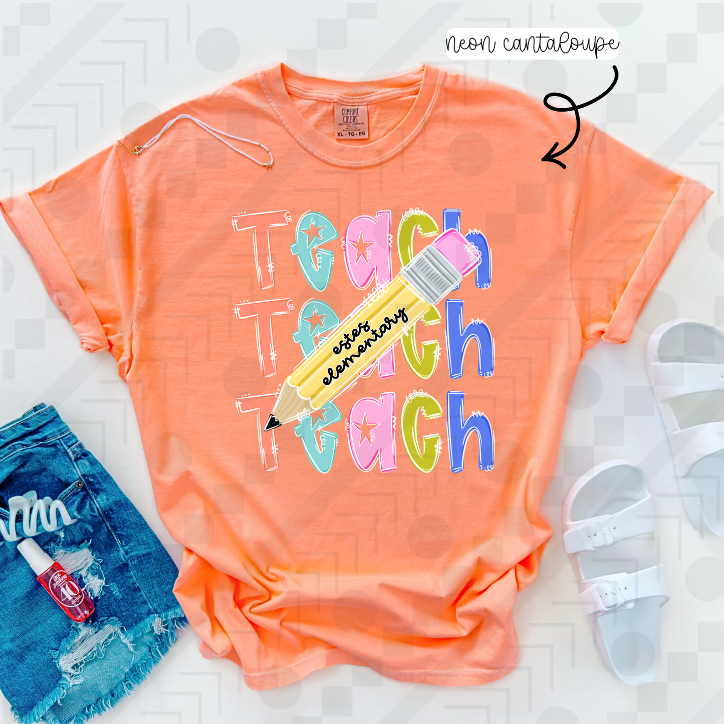 Teach School Name Pencil (Tee, Sweatshirt, or Long-Sleeve)