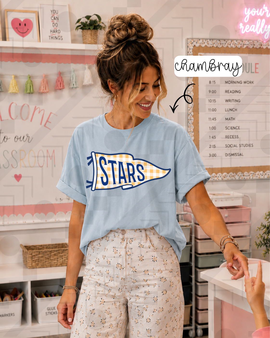 Gingham Pennant Schools (Tee, Sweatshirt, or Long-Sleeve)