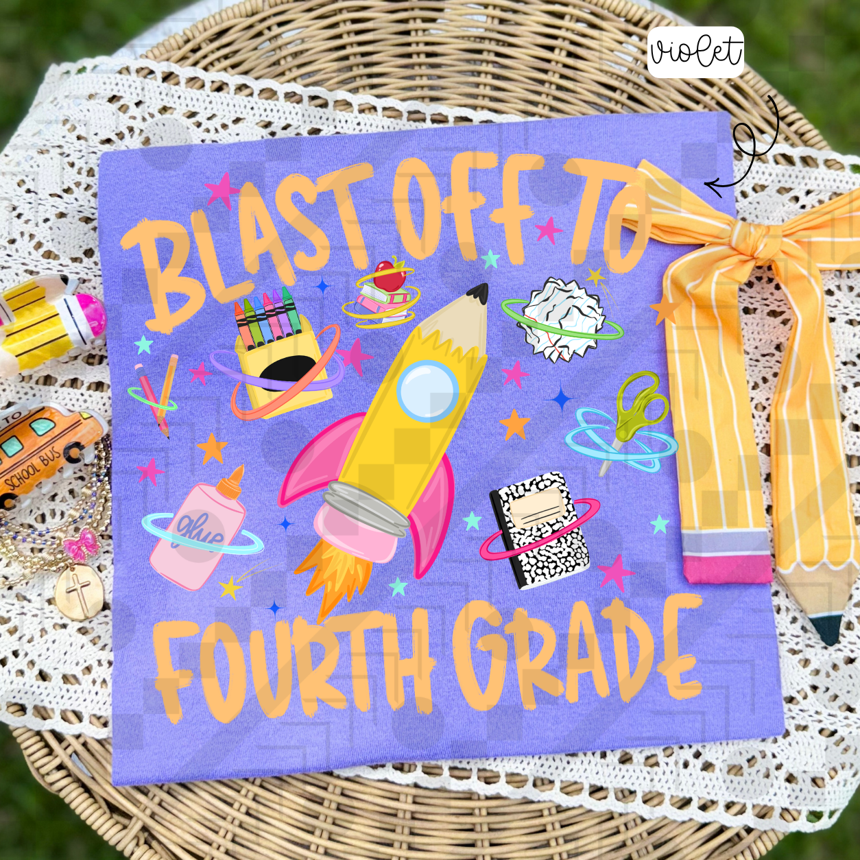 Blast Off To Grades (Tee, Sweatshirt, or Long-Sleeve)