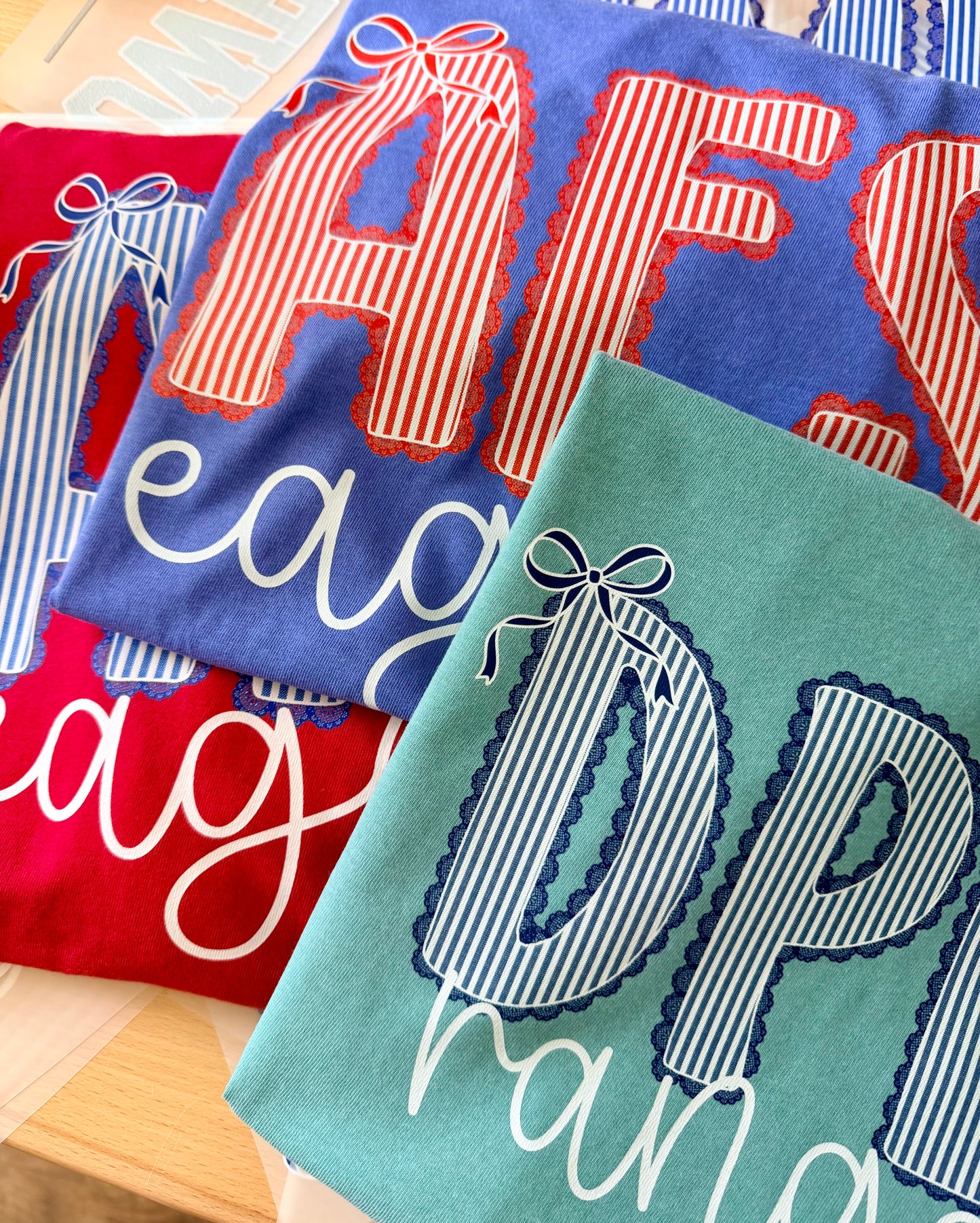 Scalloped Seersucker Varsity Schools (Tee, Sweatshirt, or Long-Sleeve)
