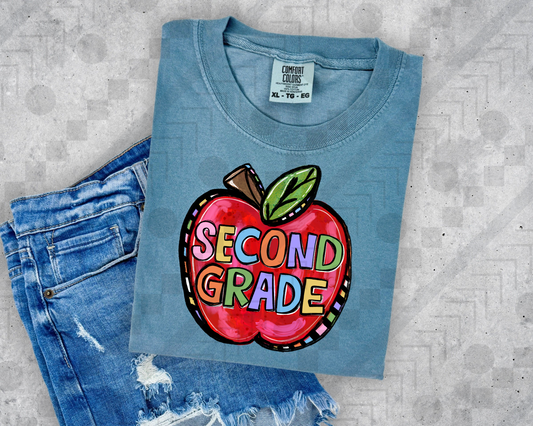 Second Grade Funky Apple (No Teacher)