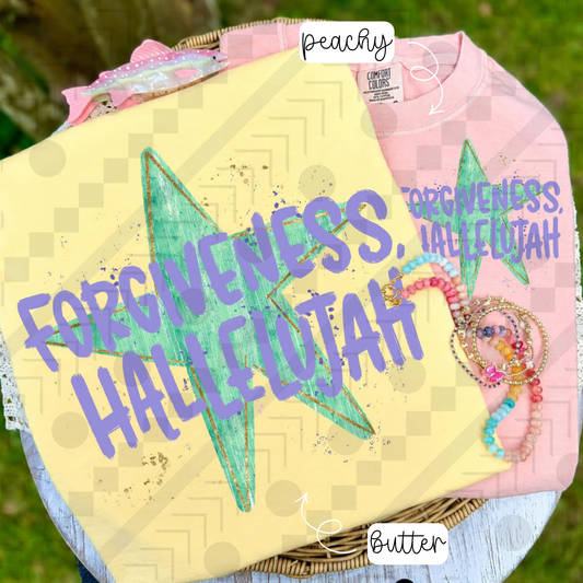 Forgiveness Hallelujah Star (Tee, Sweatshirt, or Long-Sleeve)
